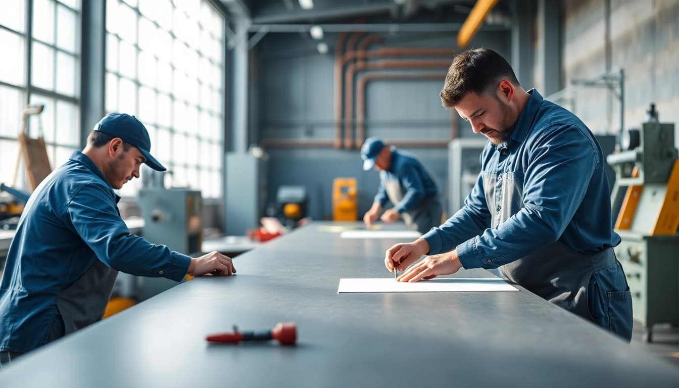 Discover surfacing solutions applied by skilled professionals in an engaging industrial environment.