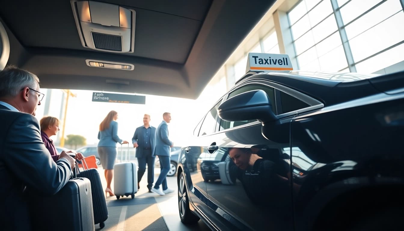 Taxi Nottingham to Birmingham Airport service at the bustling airport, highlighting convenience.