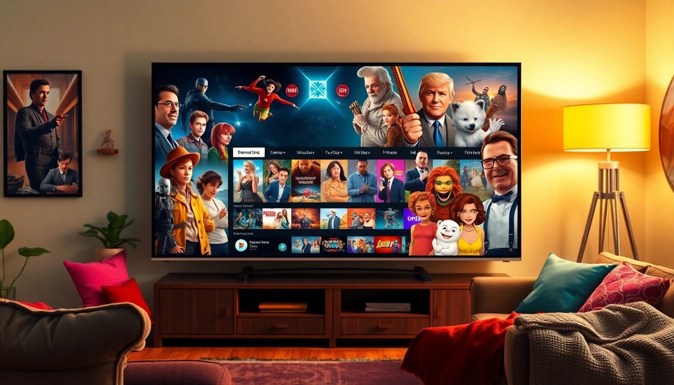 Watch popular shows on gowatchseries in a vibrant living room setting.
