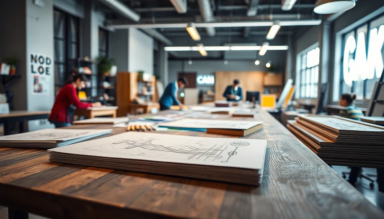 Calgary sign company creating vibrant and unique sign designs in an urban studio environment.