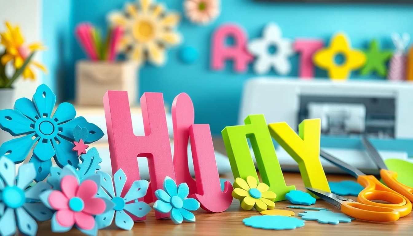 Explore diverse SVG cut files free download showcased in a vibrant and creative setting.