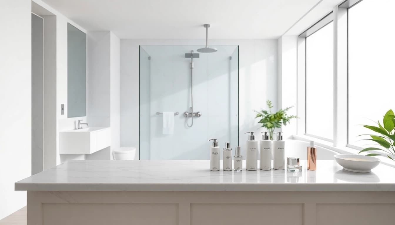 Experience the serenity of elegant showers au with a modern bathroom design showcasing luxury and style.
