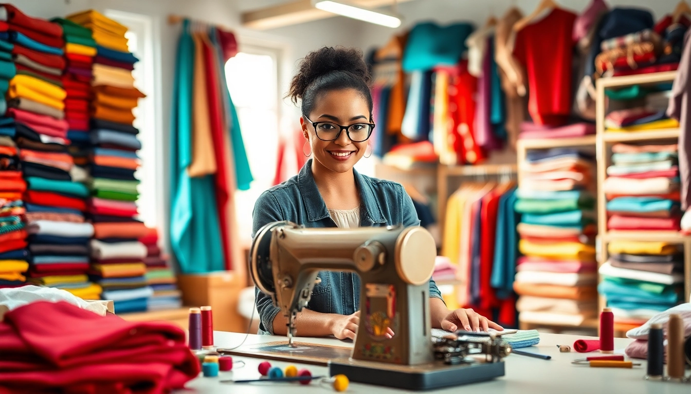 Samenstellen van stoffen voor kleding maken in een levendige modeontwerpatelier.