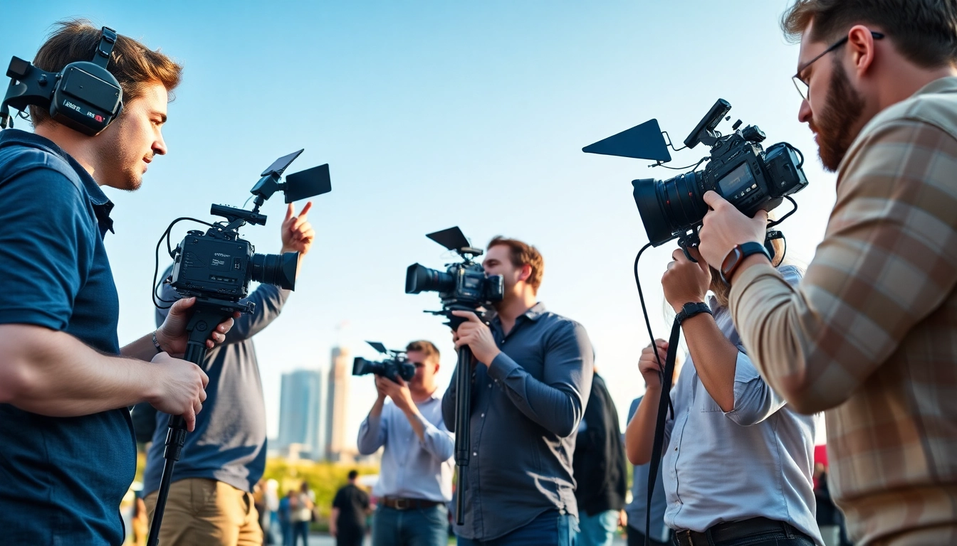 Capture action of Video Production Company Phoenix filming a corporate event against the Phoenix skyline.