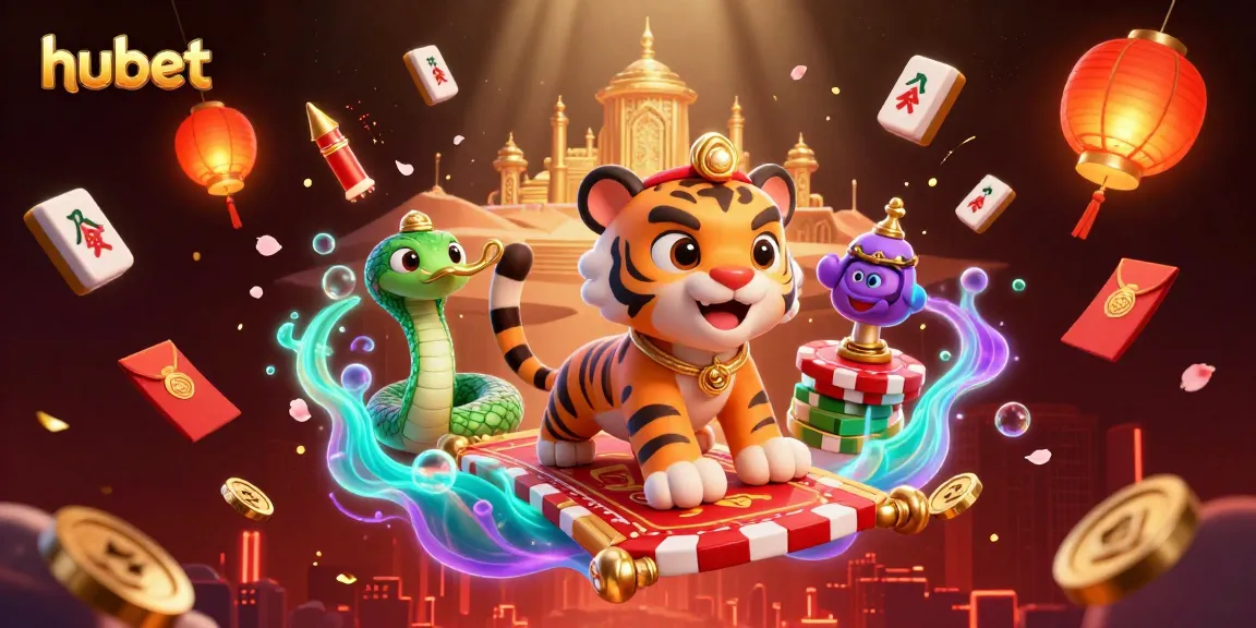 Experience the excitement of hubet casino games with dynamic 3D illustration showcasing magical elements.