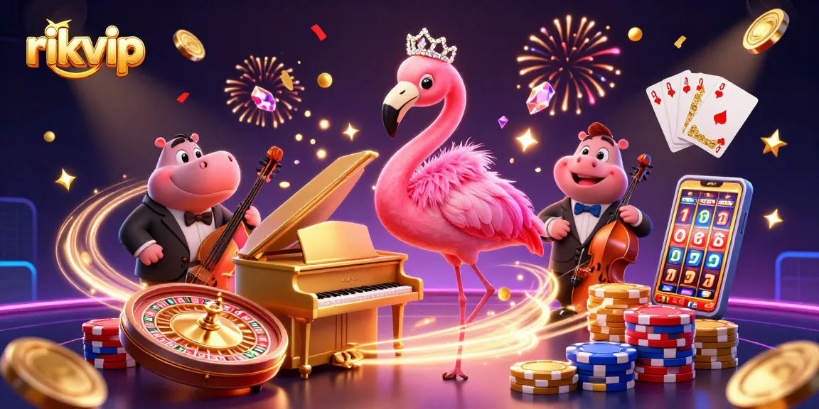 Experience the thrilling games at rikvip with vibrant characters and dazzling casino elements in a lively atmosphere.