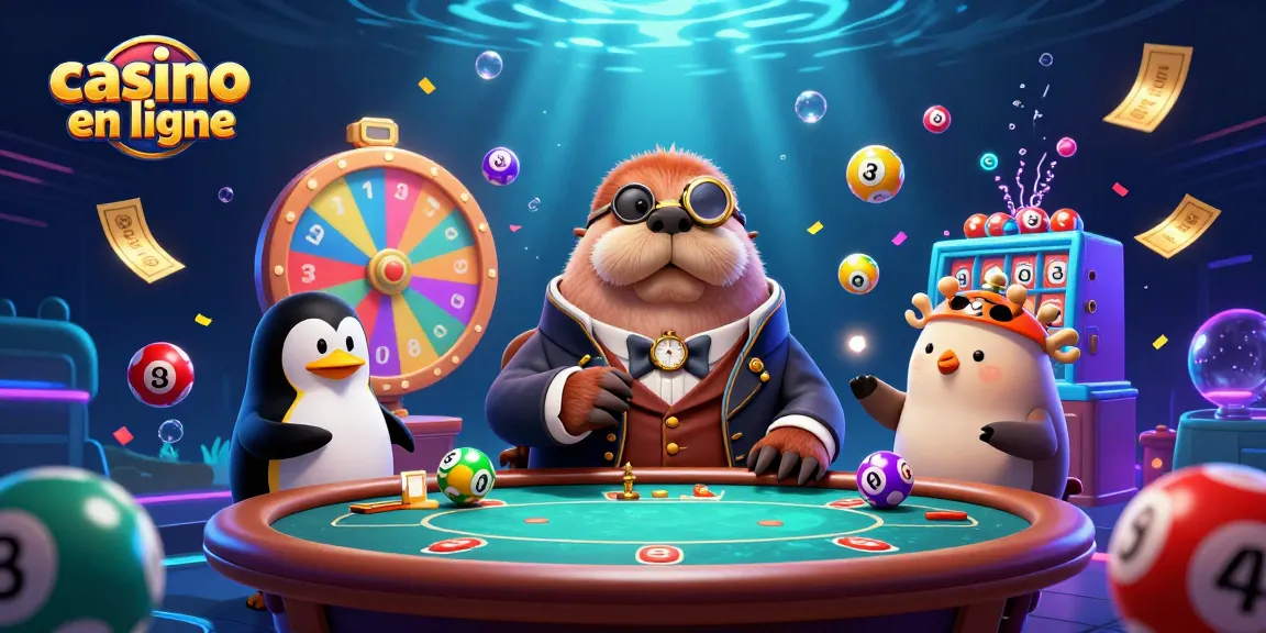 Jouez à des jeux de casino en ligne avec notre illustration animée remplie d'éléments captivants.