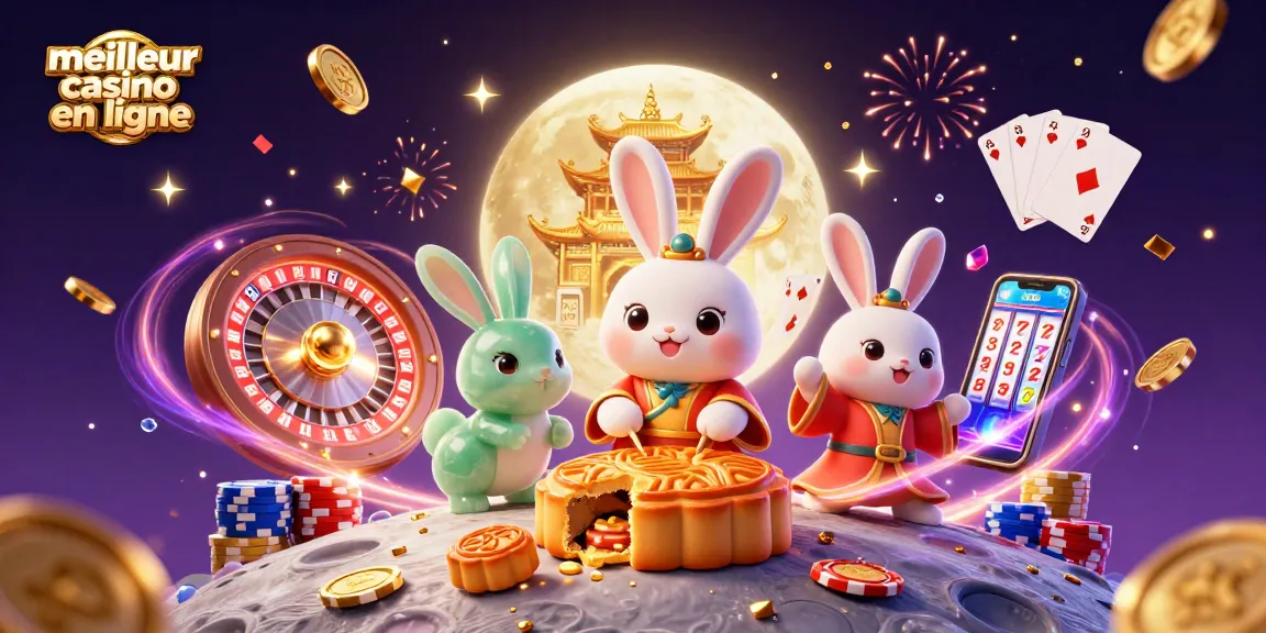 Jouez dans le meilleur casino en ligne avec cette illustration festive des jeux de hasard et des gains.