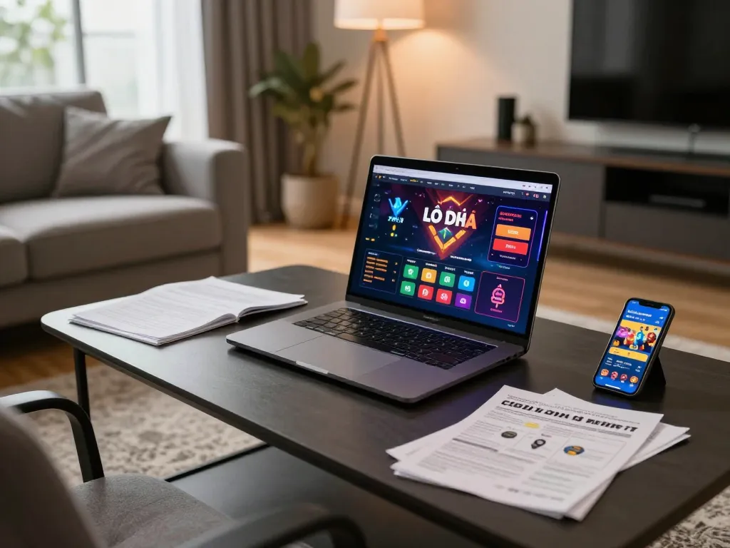 Lô đề online gameplay in a cozy home setup with engaged player and strategic notes