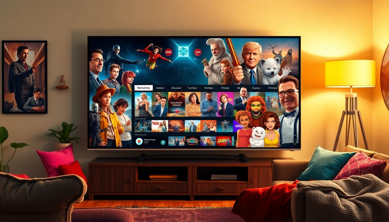 Watch popular shows on gowatchseries in a vibrant living room setting.
