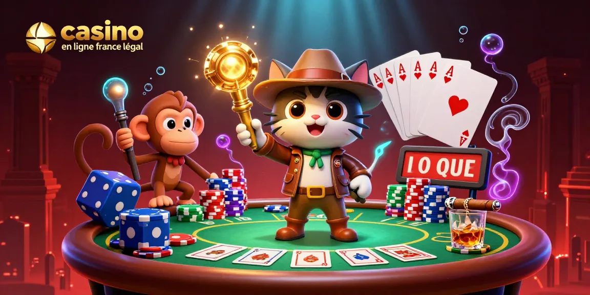 Casino en ligne France légal : chat explorateur et singe découvrent un trésor dans un temple.