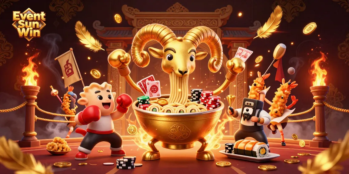 Join the excitement of Event Sun Win with vibrant casino characters and dynamic gaming elements.
