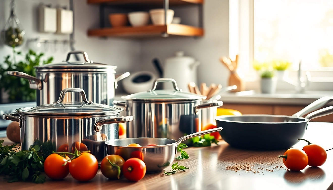 Showcase of premium cookware NZ with vibrant vegetables and herbs, highlighting quality materials.