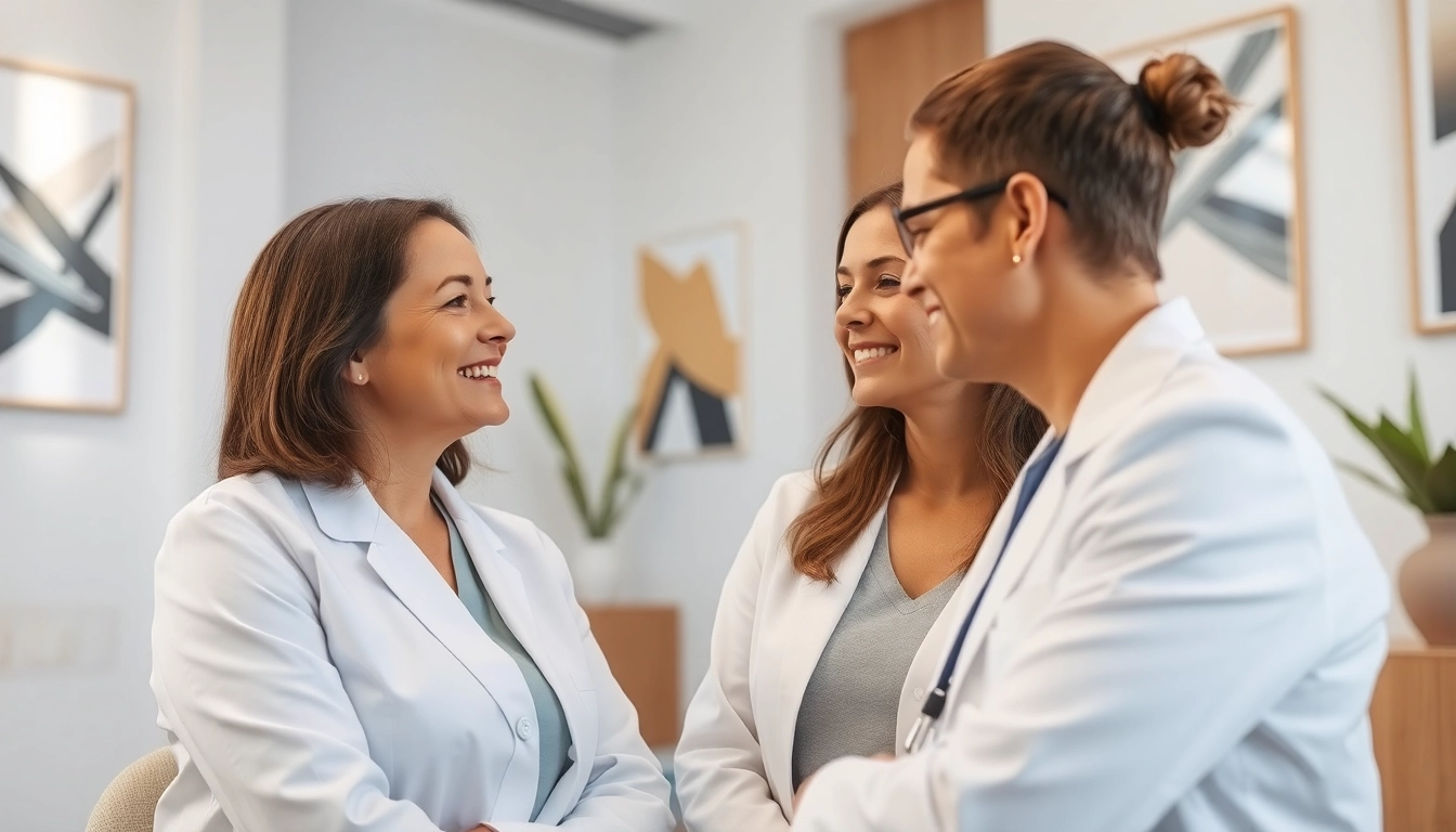 Kirkegaard Aesthetics: Dr. Simone Kirkegaard engaging with a patient in a modern clinic.