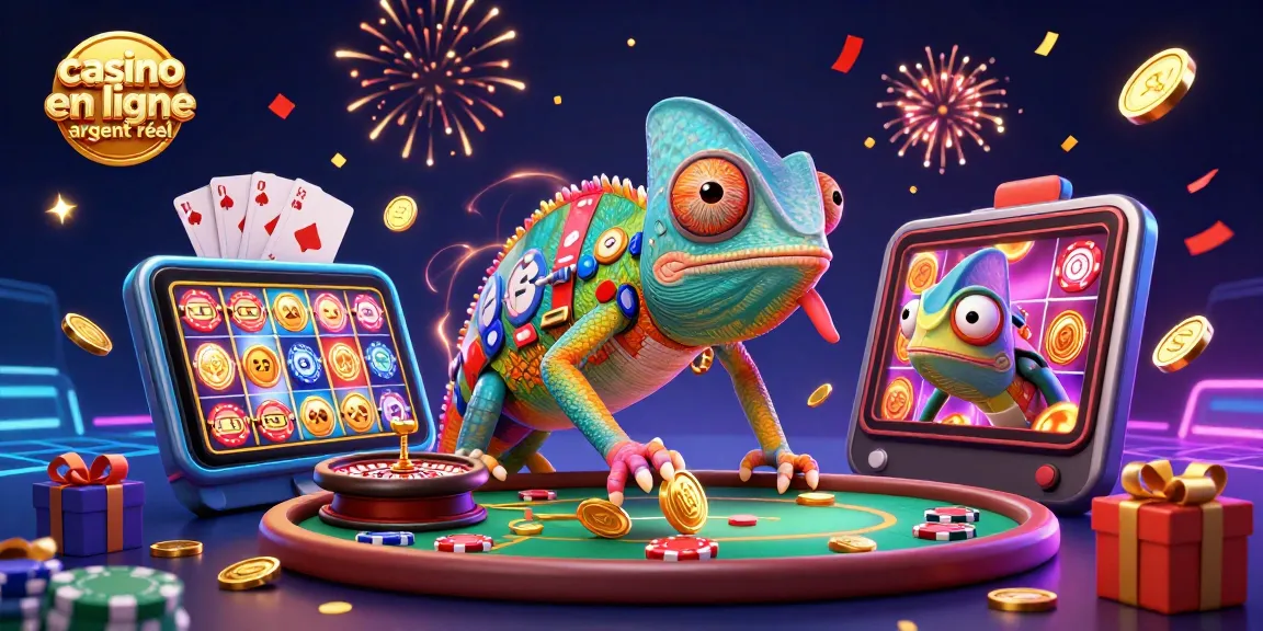 Jouer au casino en ligne argent réel avec le propriétaire caméléon et des jeux animés.