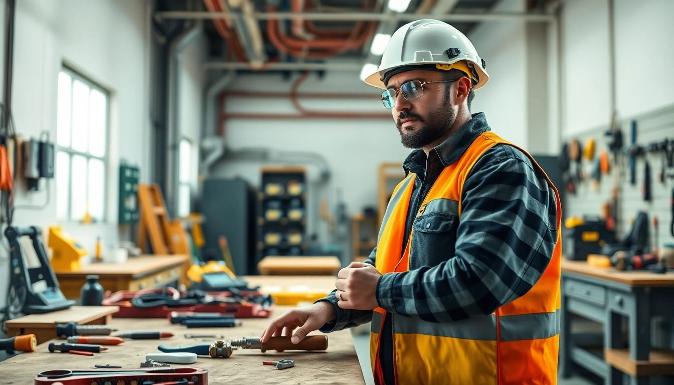 Enhancing skills through electrical apprenticeship training in a bright workshop.