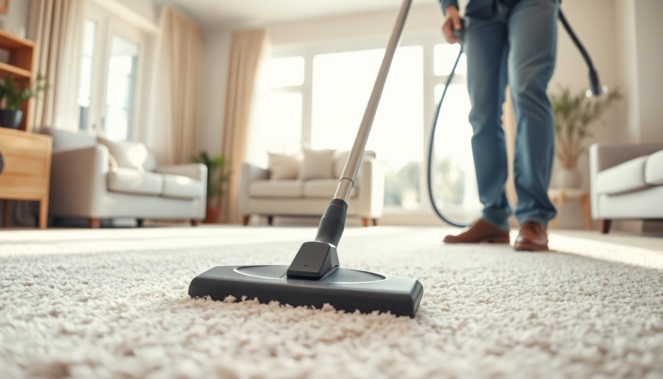 Engaging scene of a carpet cleaning business expertly revitalizing a home carpet.