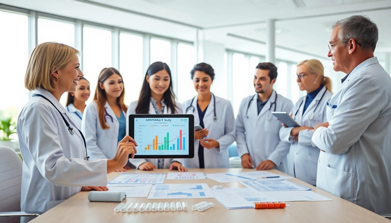 Research professionals collaborate on the ADAPTABLE Aspirin Study, focusing on aspirin dosage effectiveness.
