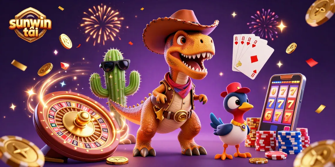 Play slots and win big with sunwin tải as colorful casino characters celebrate riches!