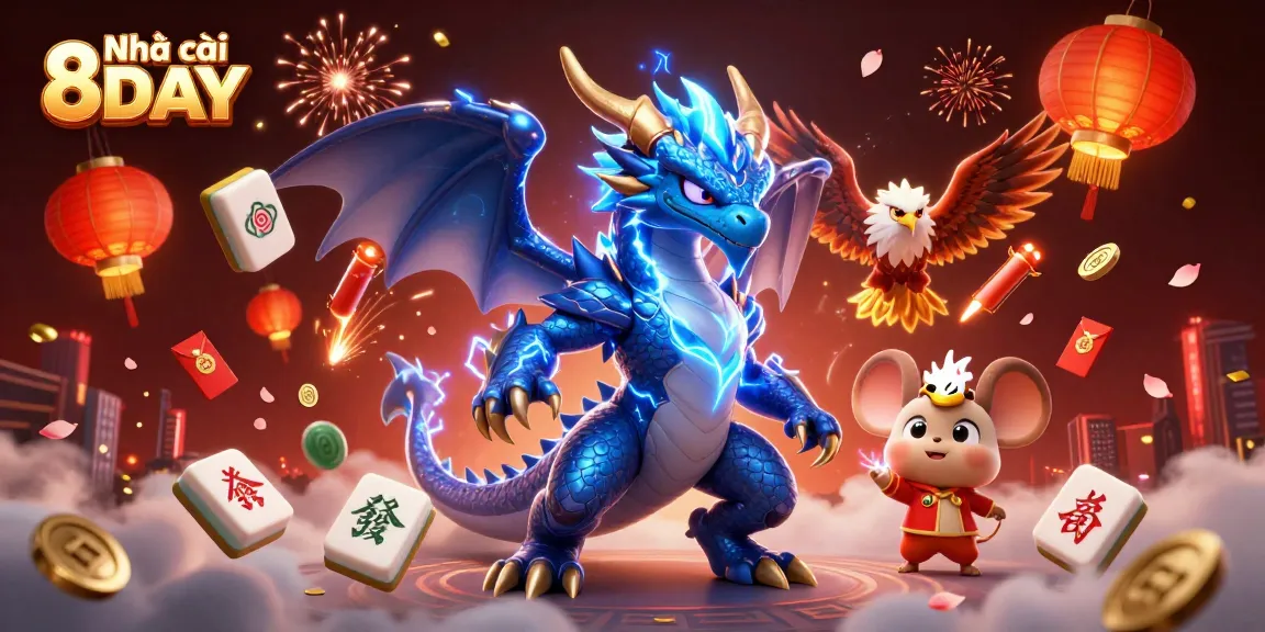 Players explore the thrilling world of Nhà cái 8DAY with vibrant casino elements.