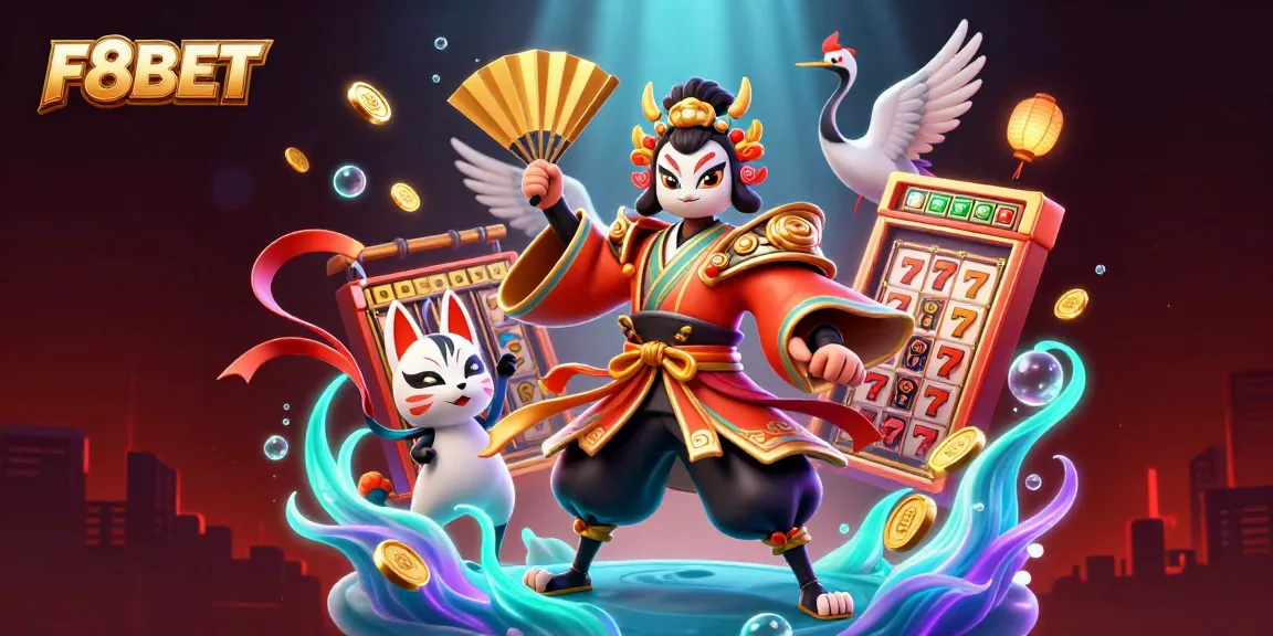 Experience the thrilling games of F8BET with dynamic casino elements and traditional characters.