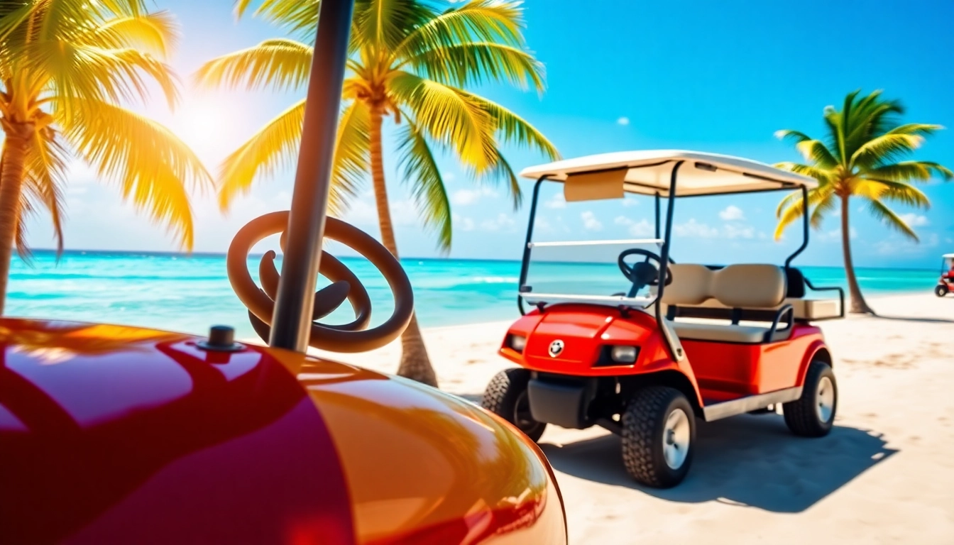 San Pedro Belize Golf Cart Rental offers a vibrant, colorful experience along the beach.