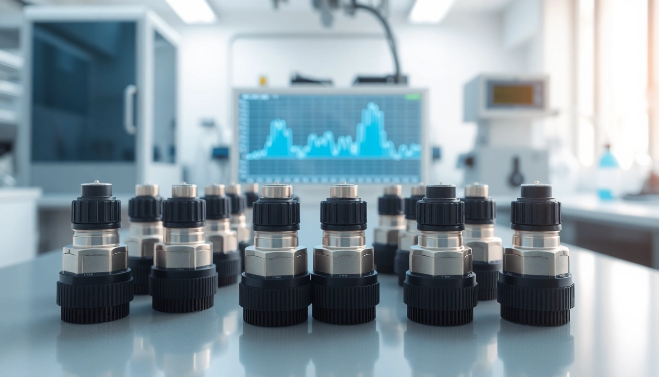 Ethanol sensor AN adapters showcased prominently on a modern lab workbench, emphasizing innovation and technology.