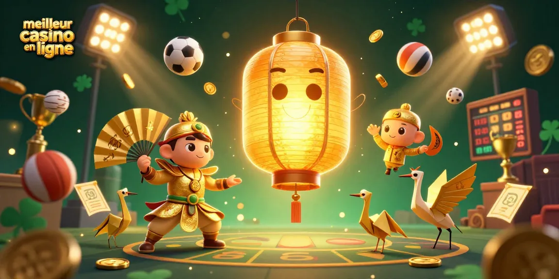 Amusez-vous avec les jeux au meilleur casino en ligne, une illustration captivante d'un esprit lantern lumineux.