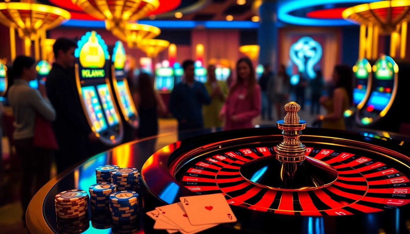 UU88 online gaming scene displaying vibrant casino elements with a luxurious atmosphere.