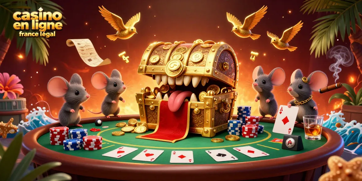 Visuel immersif sur le casino en ligne France légal révélant une scène dynamique de jeu avec richesse et interaction.
