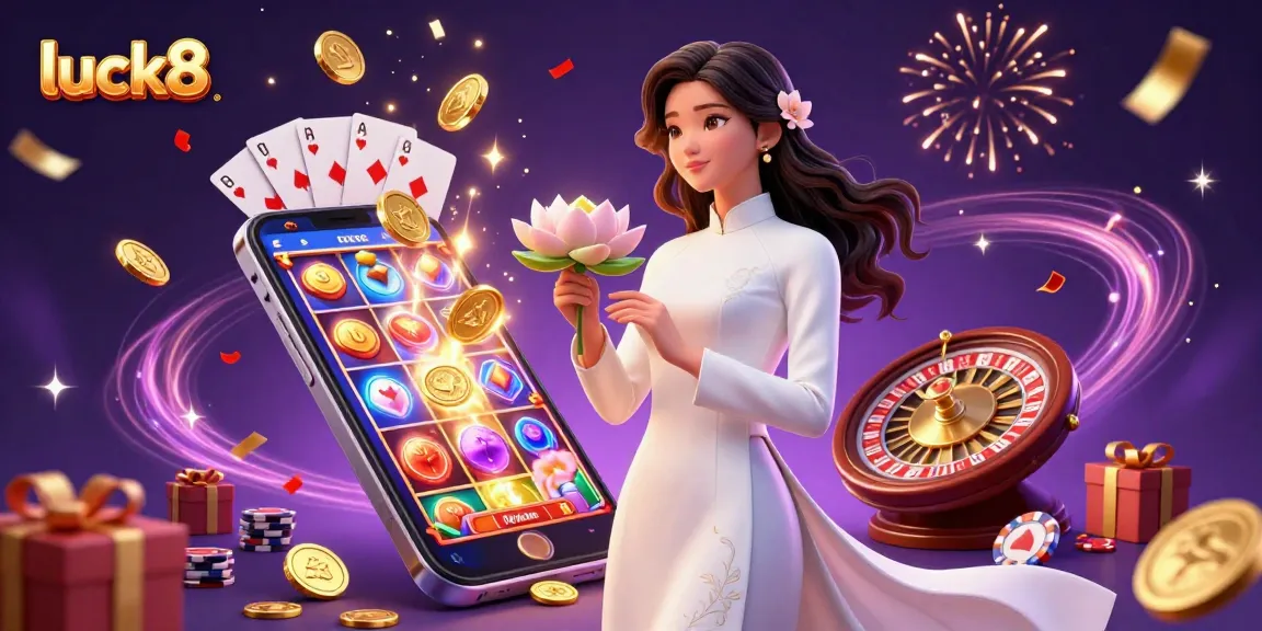 Engage with luck8 through an exhilarating 3D casino experience showcasing games and prizes.