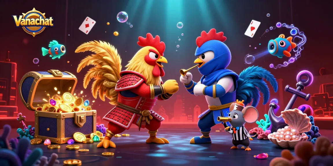 Vanachat's exciting video chat experience featuring roosters and gaming elements.