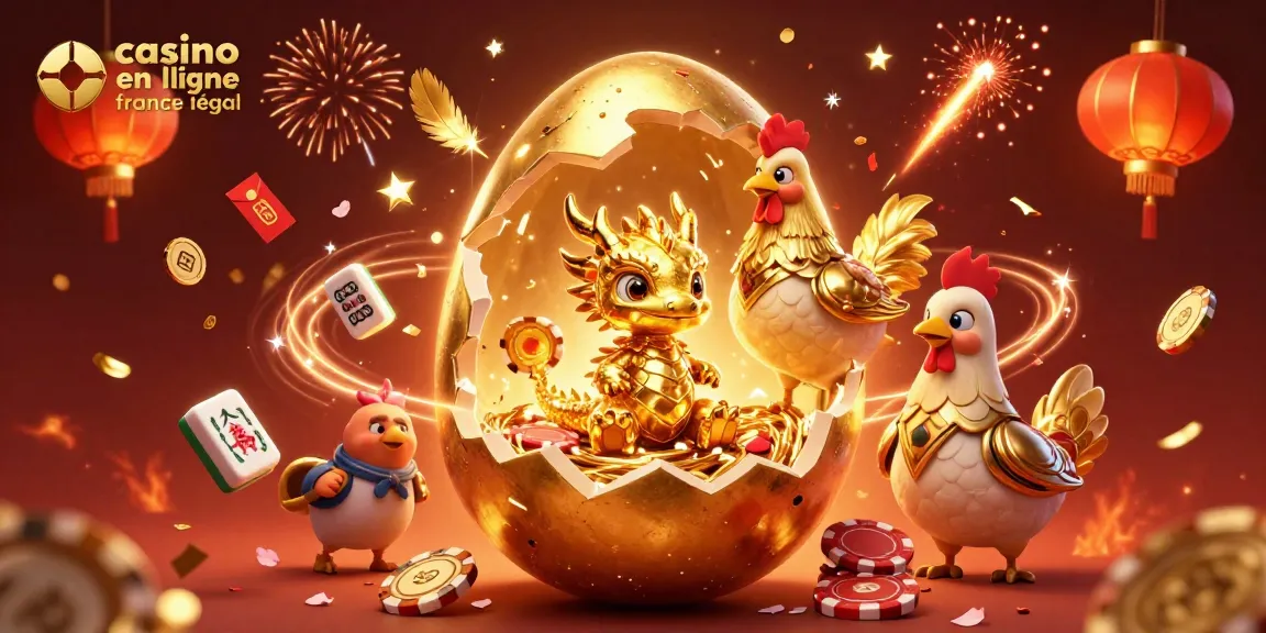 Jouez au casino en ligne légal en France avec un dragon doré et des jetons de poker captivants.