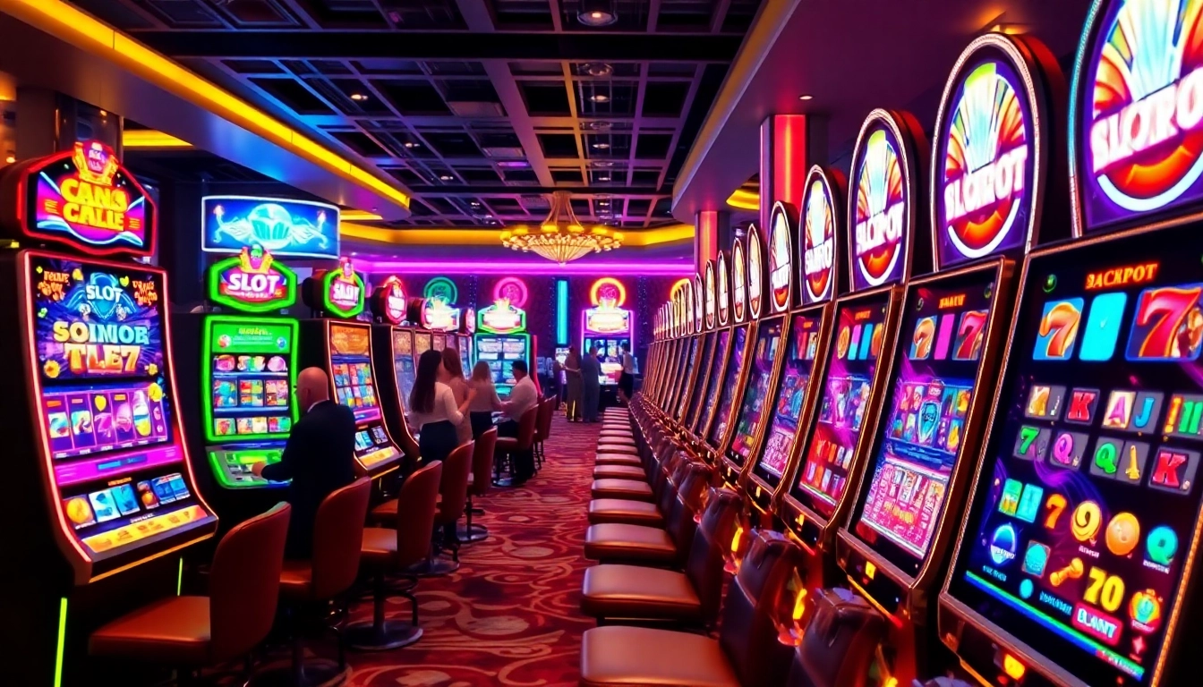 Menangkan permainan di mesin slot777 yang berwarna-warni dan berkilau di kasino modern.