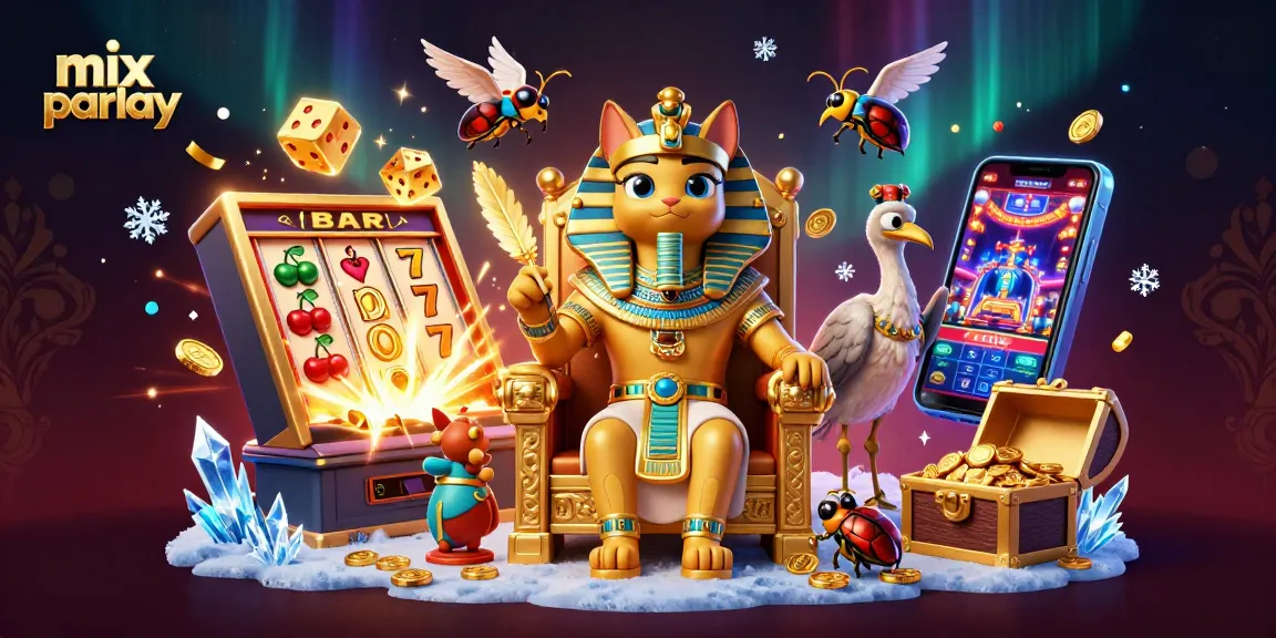 Experience the excitement of mix parlay betting with this vibrant 3D casino illustration featuring dynamic characters and game elements.