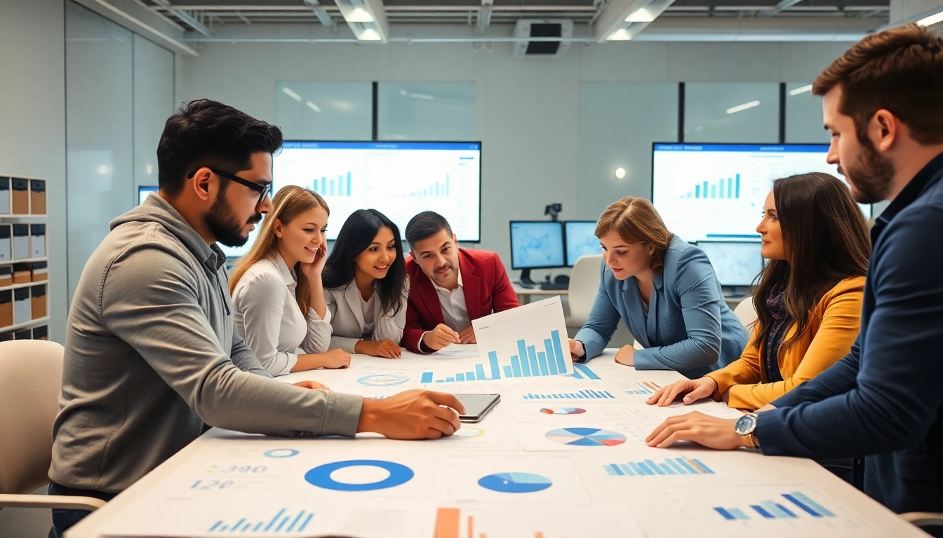 Analyze inventory planning strategies with a focused business team, showcasing teamwork and data insights.
