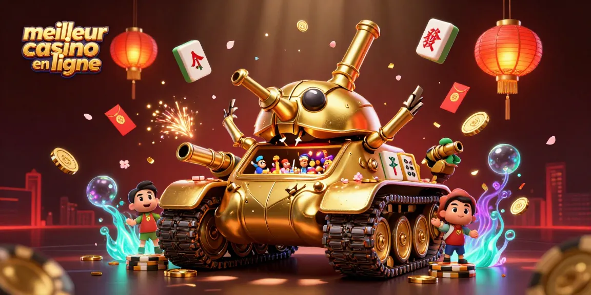 Graphique vibrant de jeu montrant le meilleur casino en ligne avec des éléments festifs et interactifs.