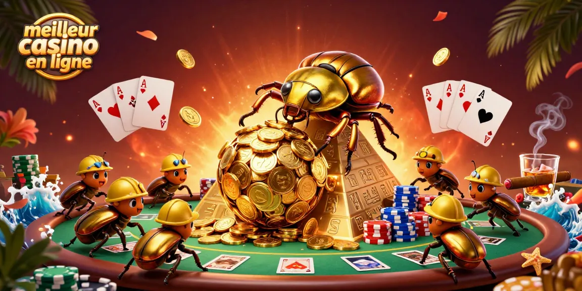 Jouer au meilleur casino en ligne avec des machines à sous dorées et des jeux de poker riches en couleurs.