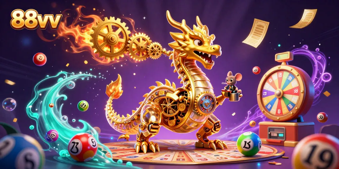 Experience the thrill of winning at 88vv with a dynamic illustration showcasing vibrant lottery elements.