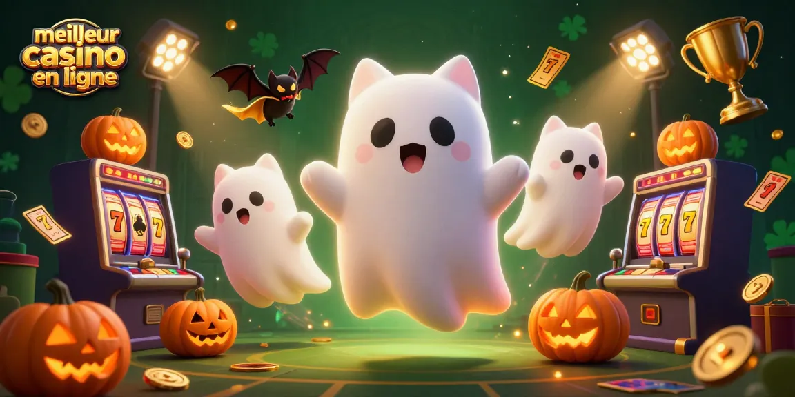 Jeux captivants dans le meilleur casino en ligne avec un chat fantôme joueur.
