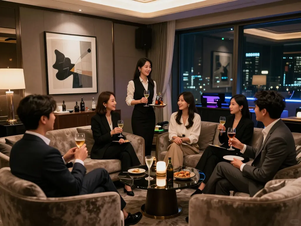 Enjoying a luxurious experience at 강남쩜오 nightlife venue with stylish decor and exceptional service.