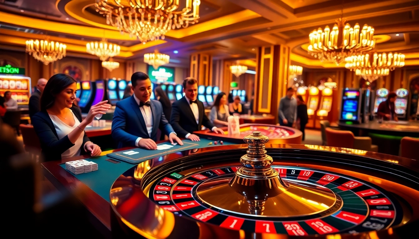 Betsson casino scene with players at a roulette table, chips in play, and a professional dealer.