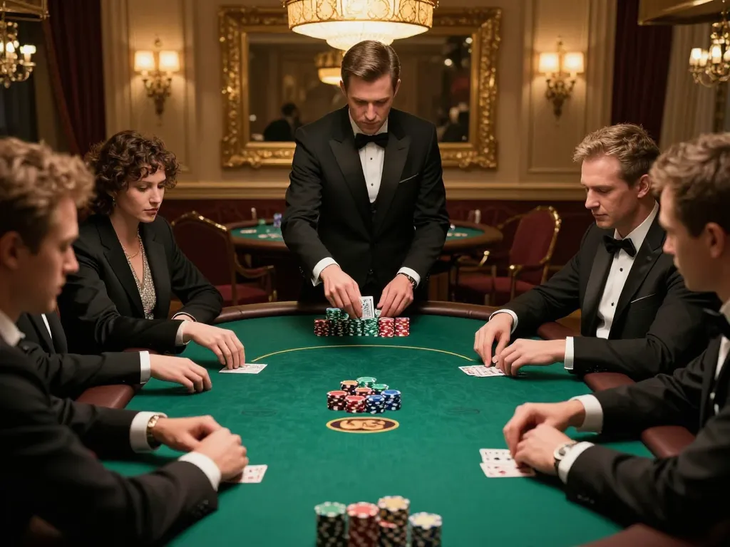 Engaged players at a VIP poker table showcasing strategic gameplay at vipwin casino.