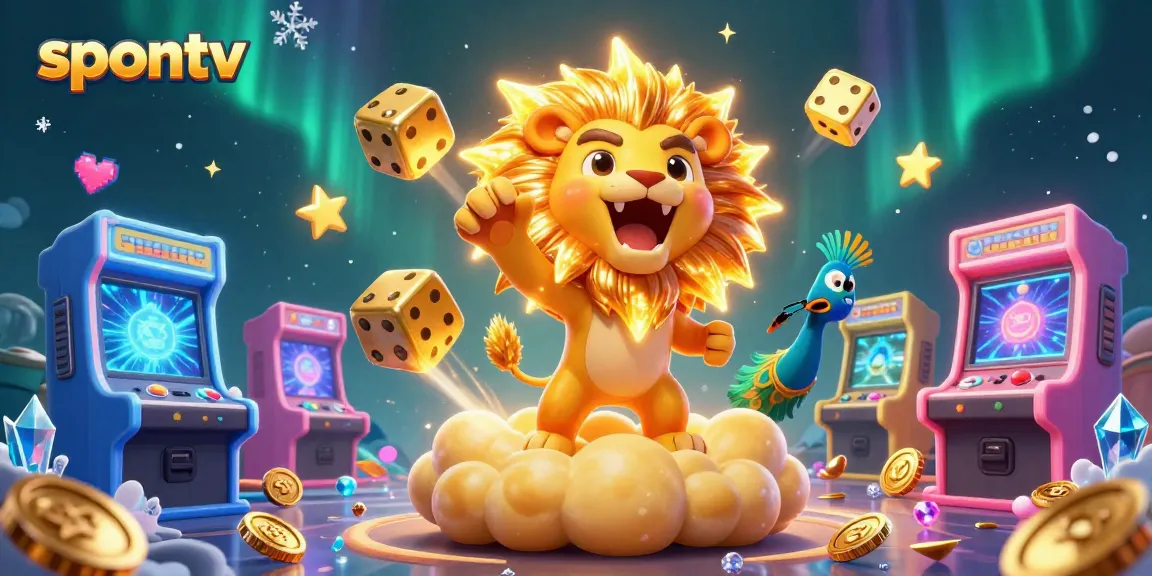 Experience high-quality sports streaming with spontv featuring lively characters and vibrant gaming elements.
