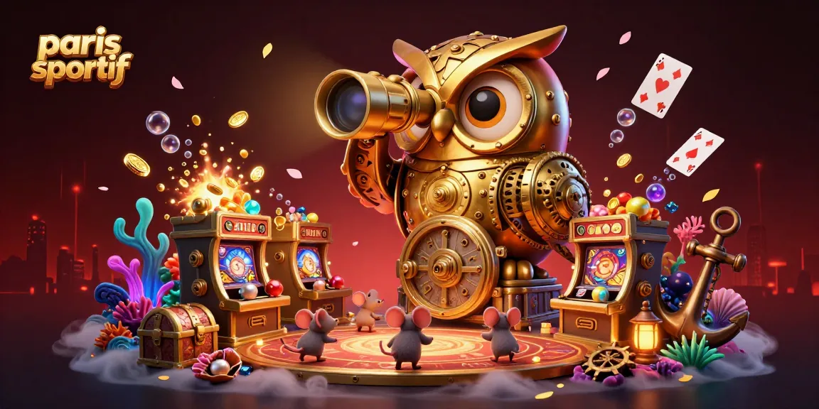 Pari sportif illustré par une scène féérique avec une chouette dorée en 3D et des éléments de jeu captivants.