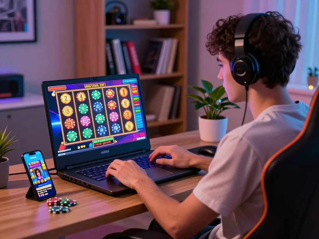 Pemain yang terlibat menjelajahi slot online laoban188 dalam pengaturan permainan modern.