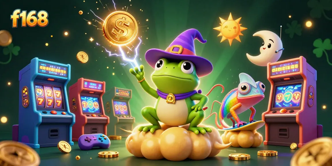 Experience the excitement of f168 with a magical storm of golden coins in this vibrant casino scene.