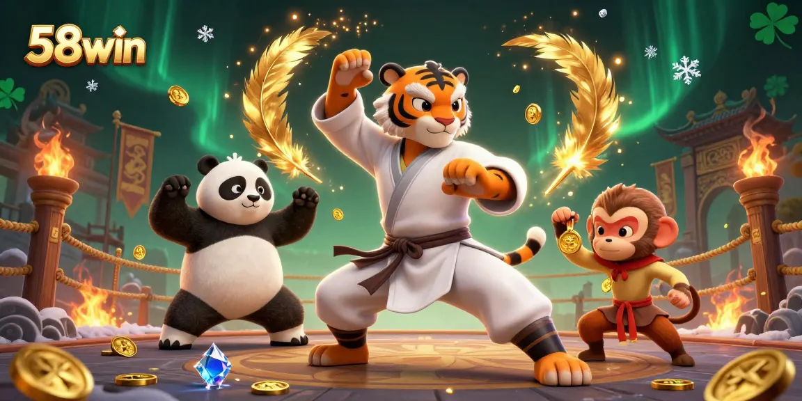 Experience the excitement of 58win with engaging characters in a vibrant casino scene.
