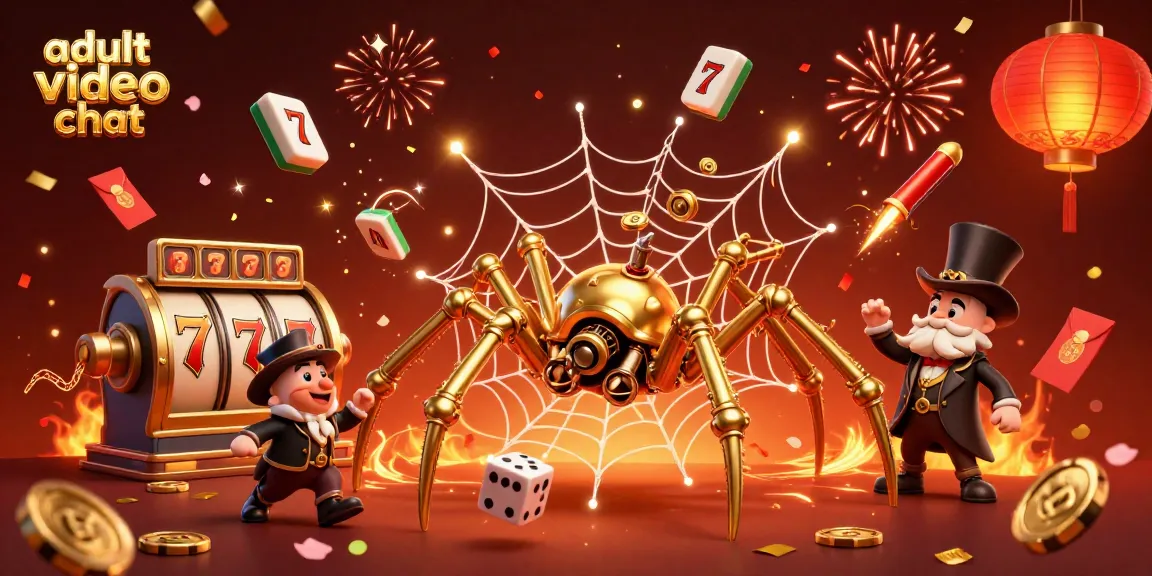Engage in adult video chat with a lively casino-themed illustration featuring steampunk elements.