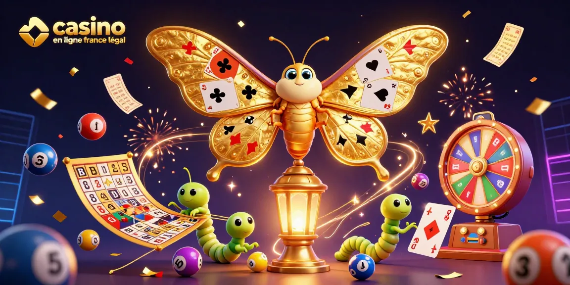 Explorez le casino en ligne France légal avec une illustration captivante d'éléments de jeux vibrants.